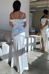 Robe Satin Portefeuille Longue - vue 6