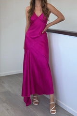 Robe Satinée Élégante à Strass - vue 1