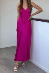 Robe Satinée Élégante à Strass - vue 3