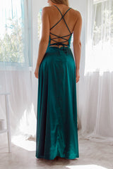 Robe Satinée Col Bénitier
