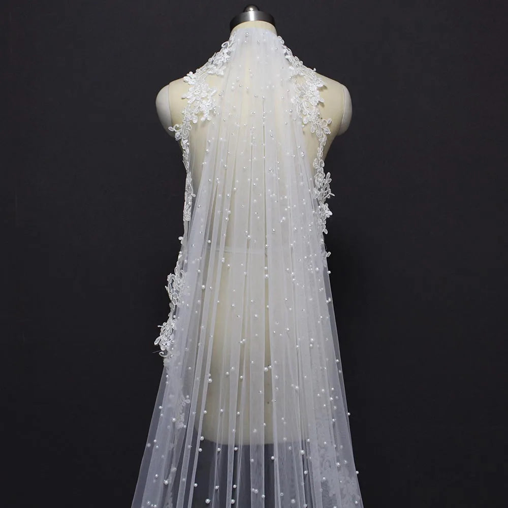 Voile de Mariage Perlé - vue 4