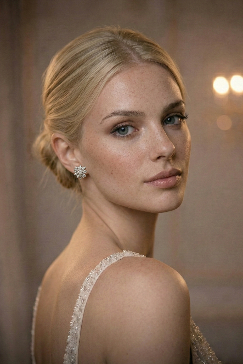 Boucle d'Oreilles Flocon de Neige