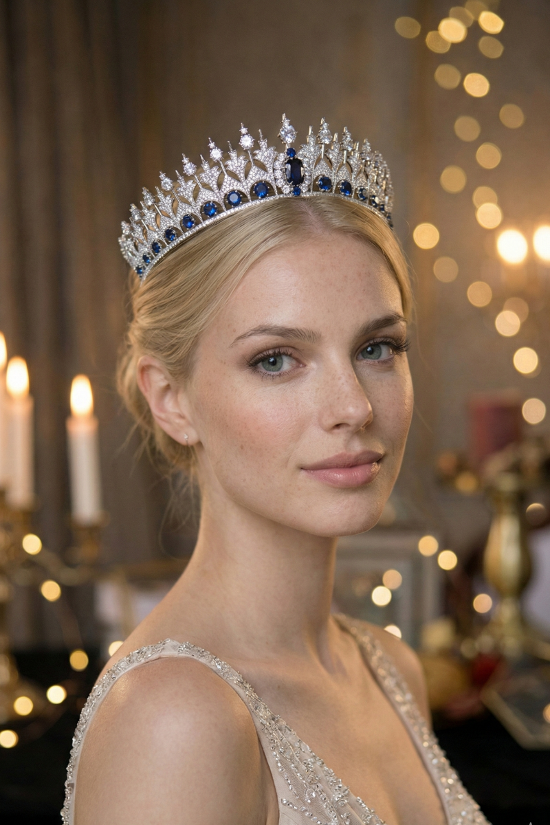 Diadème Mariage Bleu