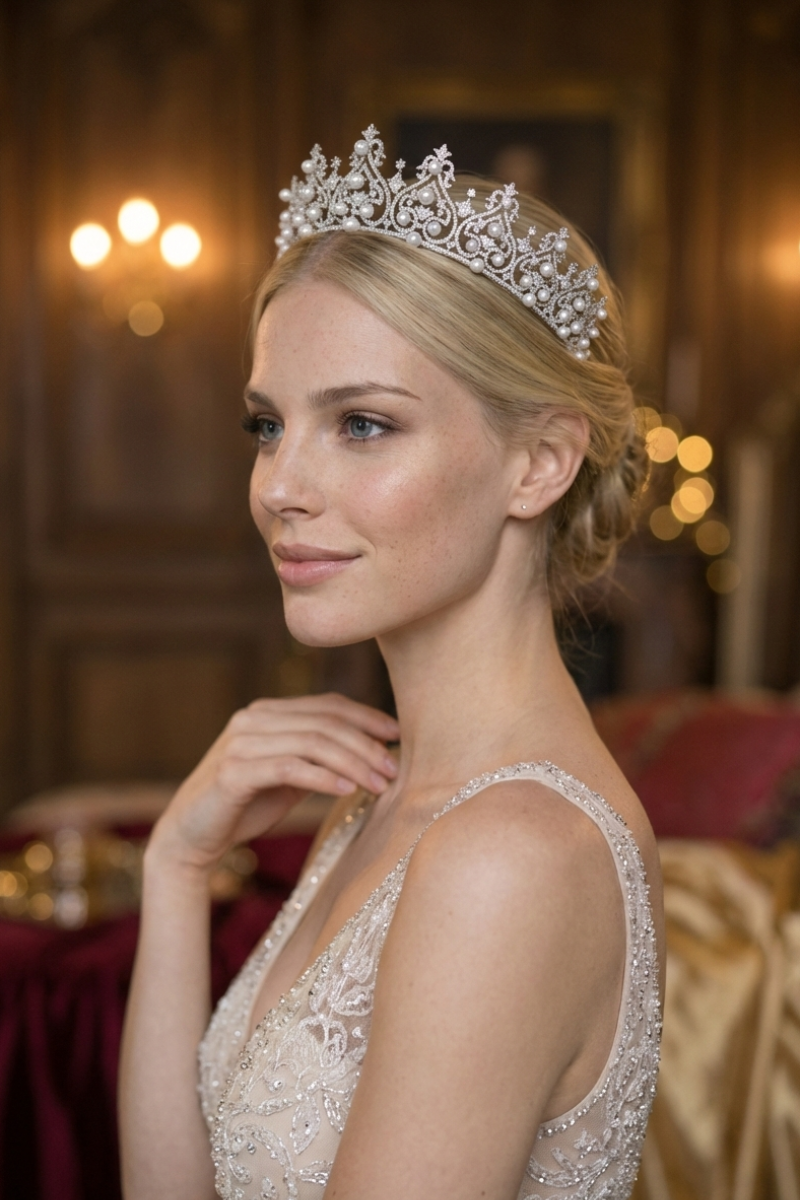 Diadème de mariée en perle