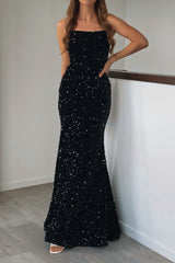 Robe De Soirée Longue À Sequins