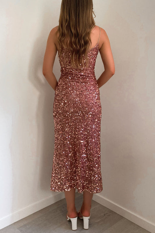 Robe Midi À Sequins Élégante