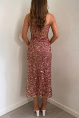 Robe Midi À Sequins Élégante
