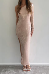 Robe De Soirée Asymétrique À Sequins