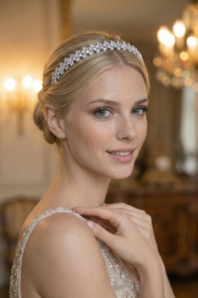 Headband Cheveux Longs avec Chignon