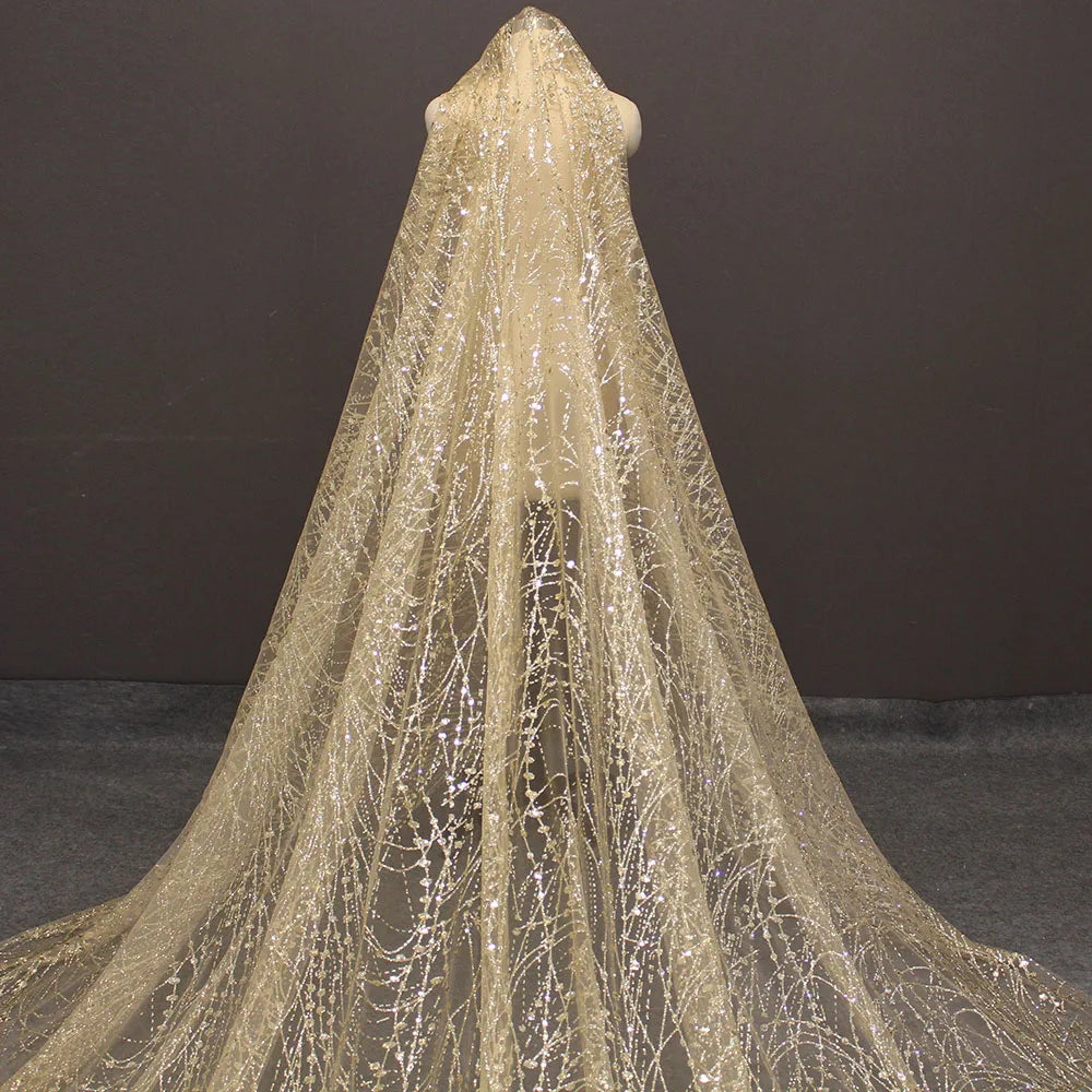 Voile de Mariée Champagne Brillant