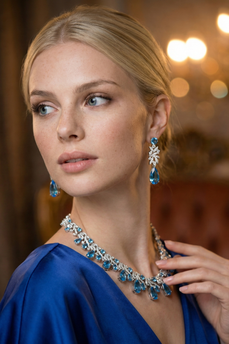 Parure Bleue de Mariage