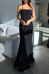 Robe De Soirée Longue À Sequins