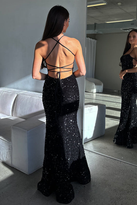 Robe De Soirée Longue À Sequins