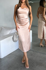 Robe Satin Dos Nu Intemporelle