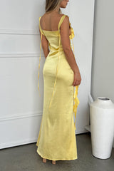 Robe Satin Dos Nu Croisé
