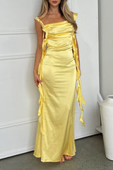 Robe Satin Dos Nu Croisé