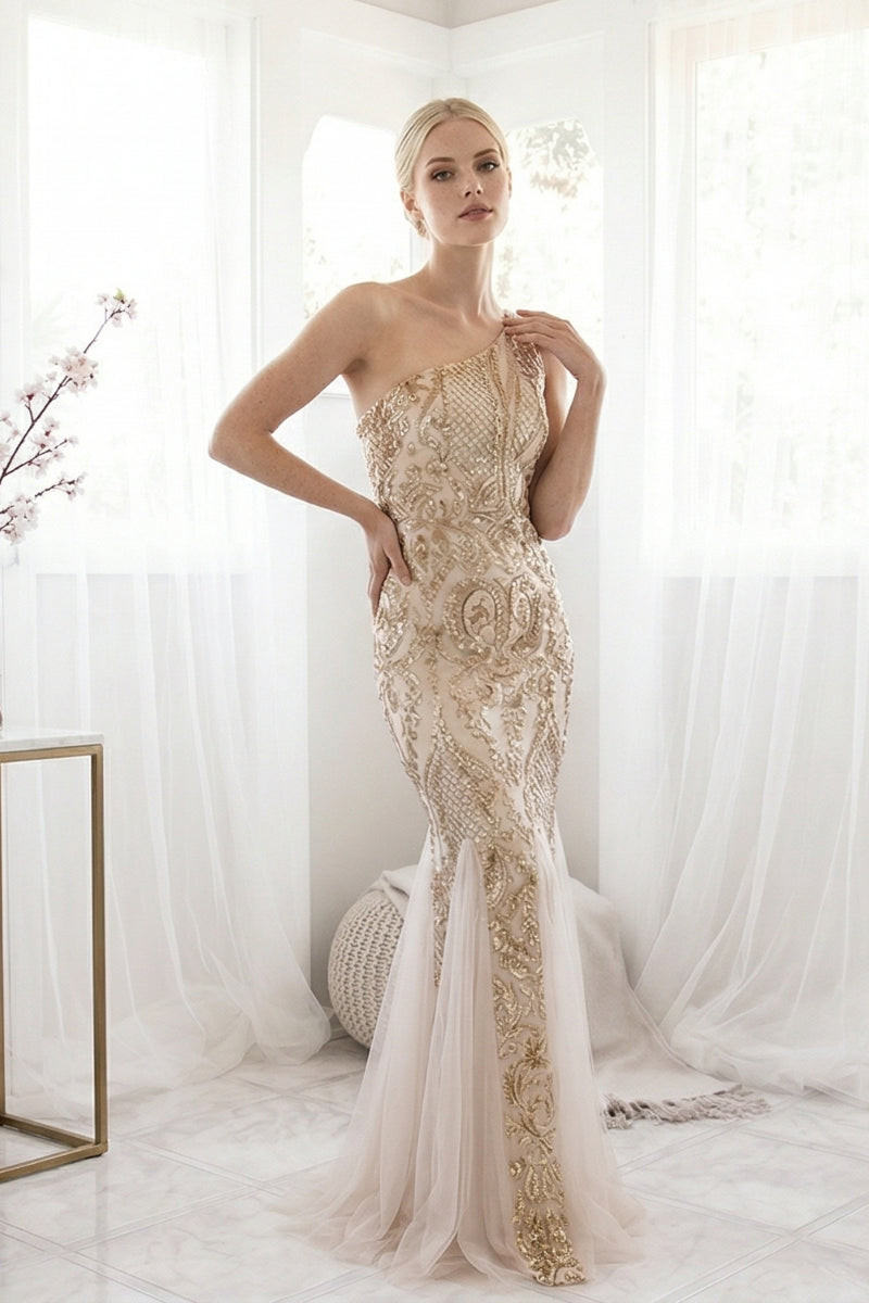 Robe De Mariée Sirène Asymétrique Pailletée