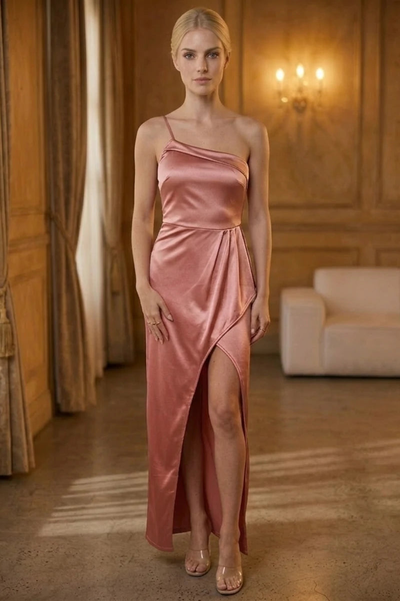 Robe Asymétrique En Satin