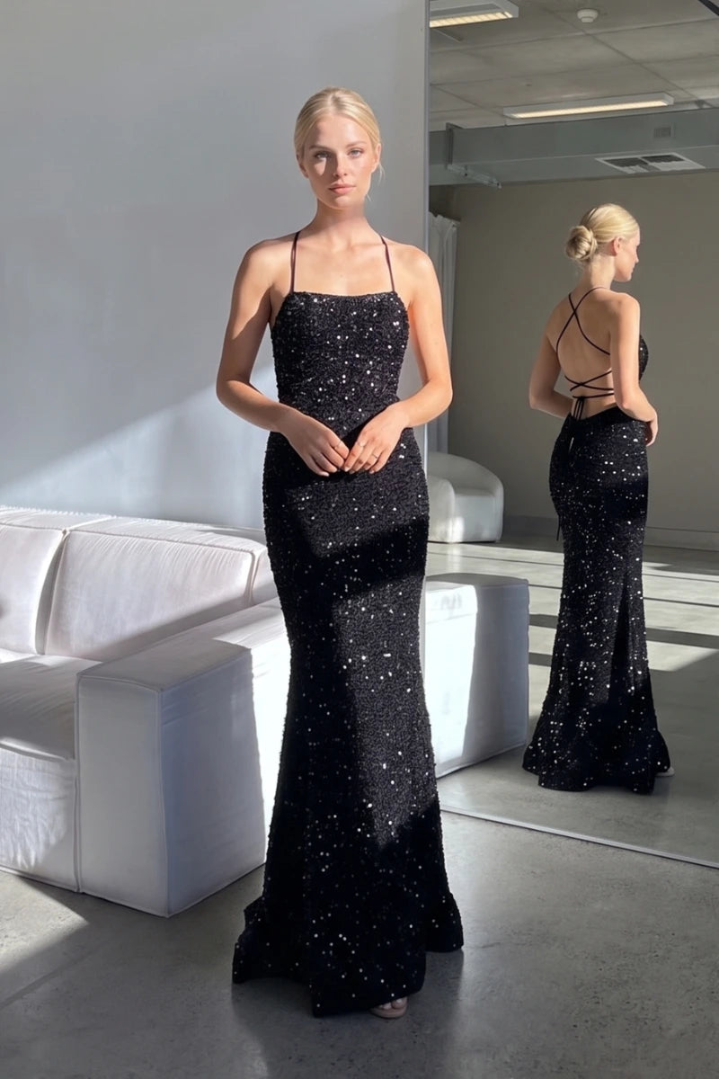 Robe De Soirée Longue À Sequins