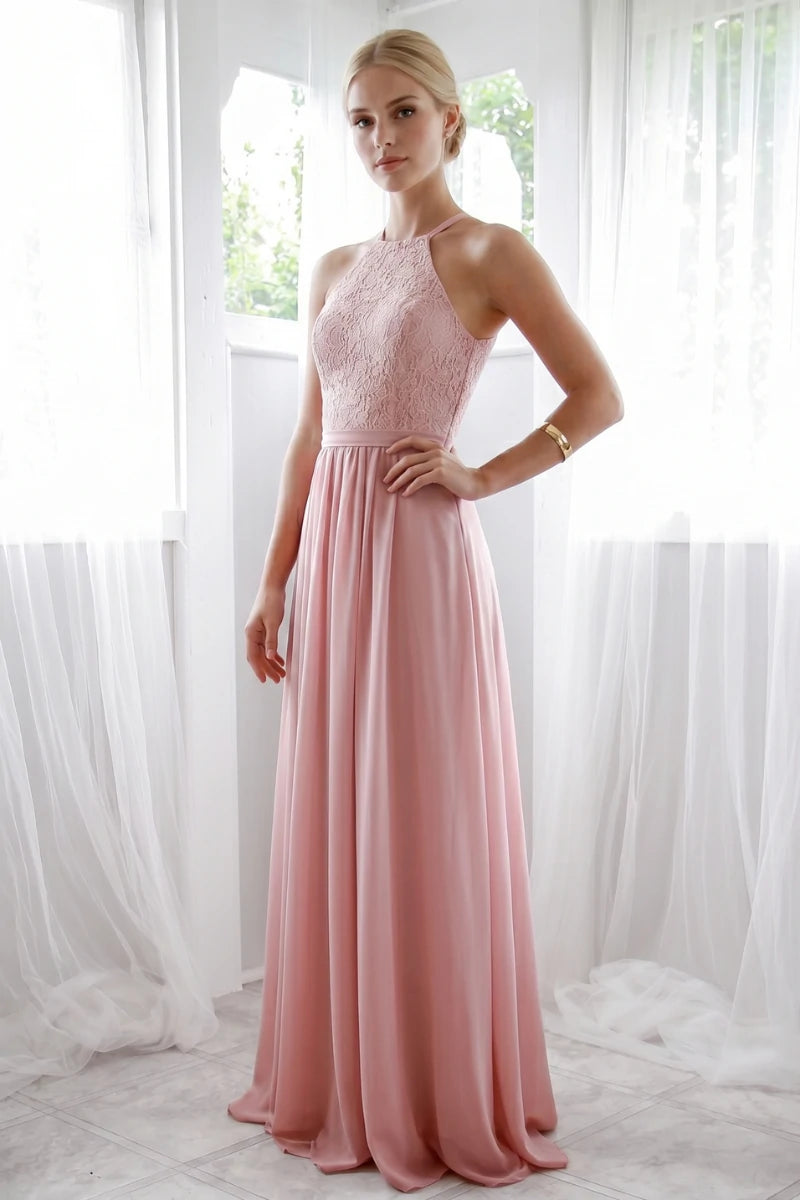 Robe Longue Halter Demoiselle D'Honneur