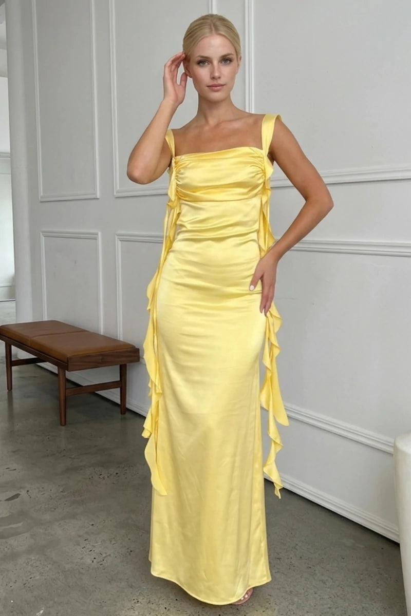 Robe Satin Dos Nu Croisé