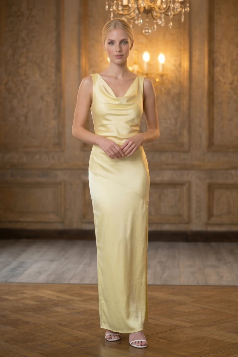 Robe Satin Dos Nu Intemporelle