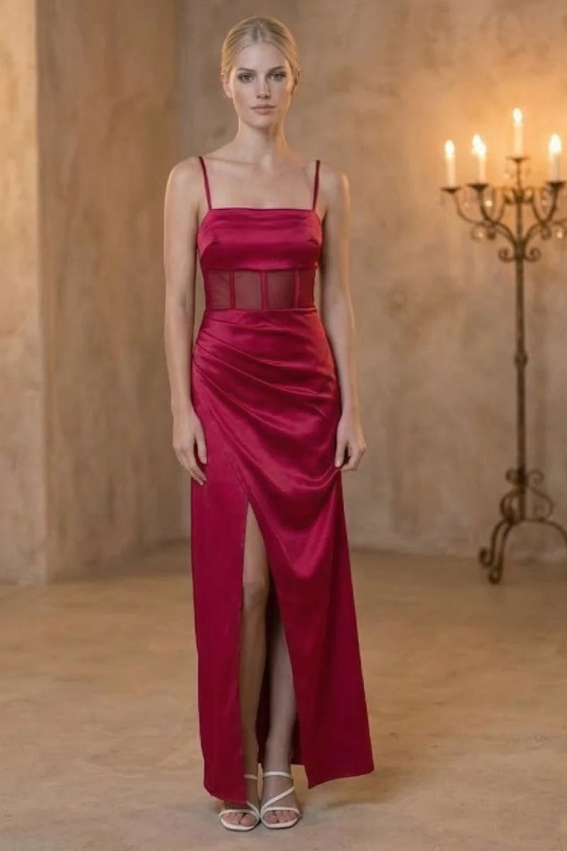 Robe Satin Fluide Romantique
