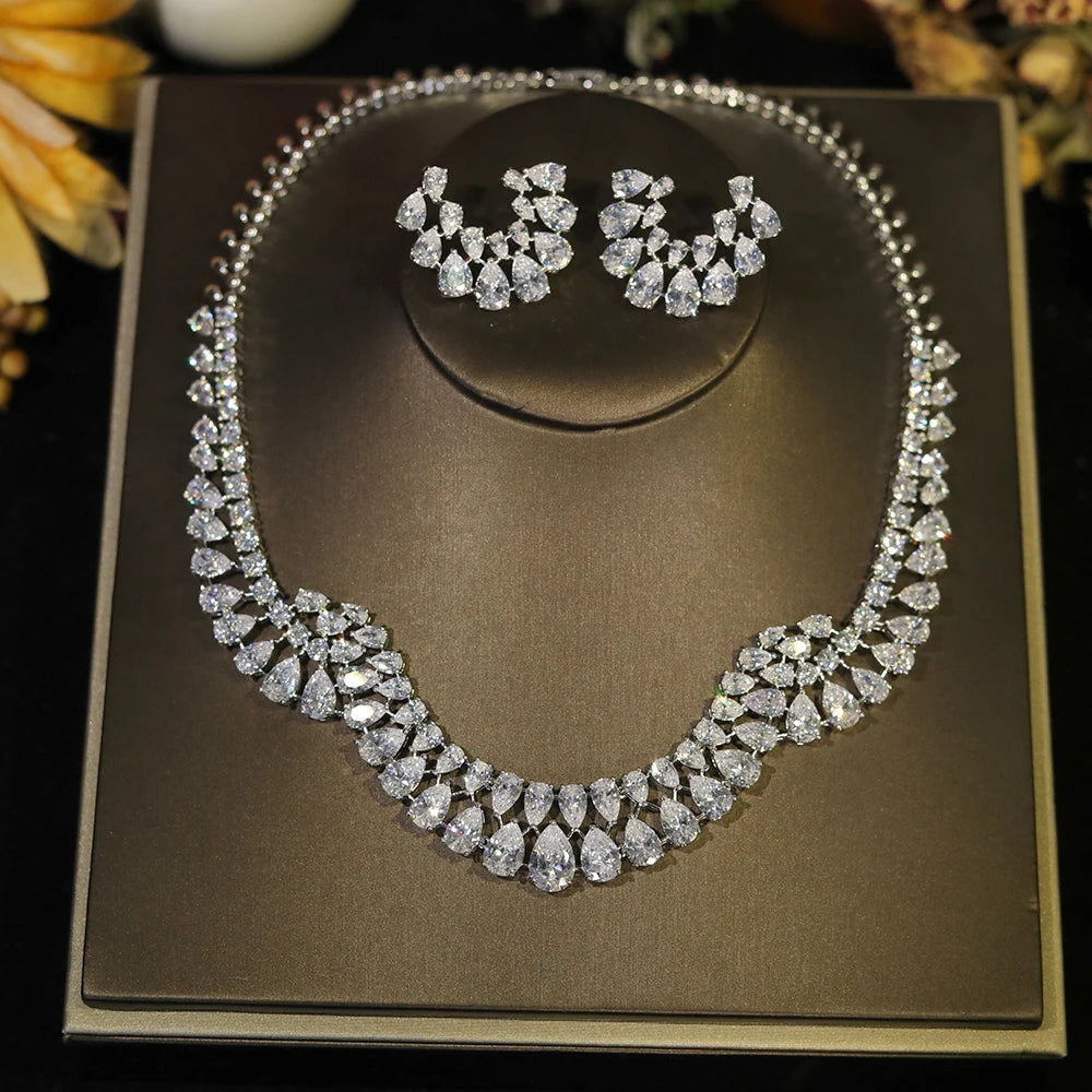 Parure Collier et Boucle d'Oreille Mariage