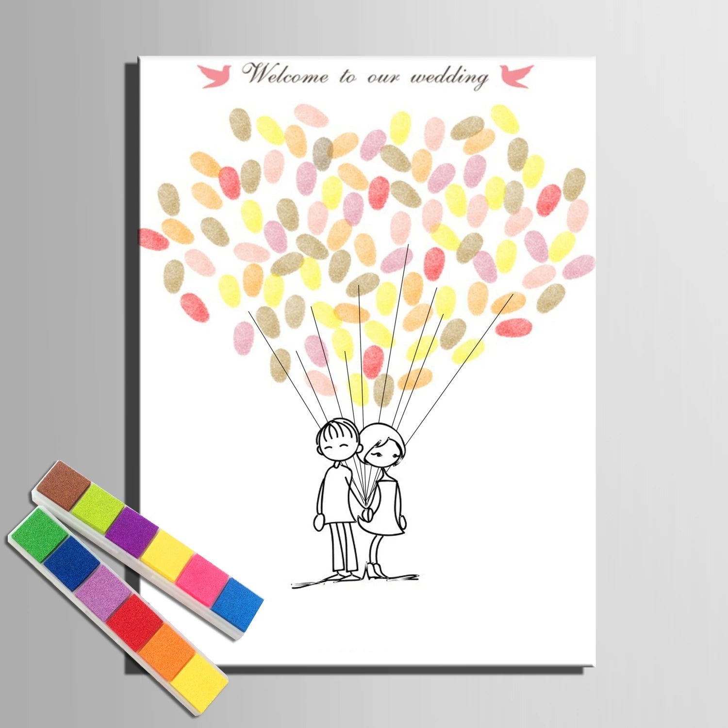 Arbre à empreinte mariage - Amoureux