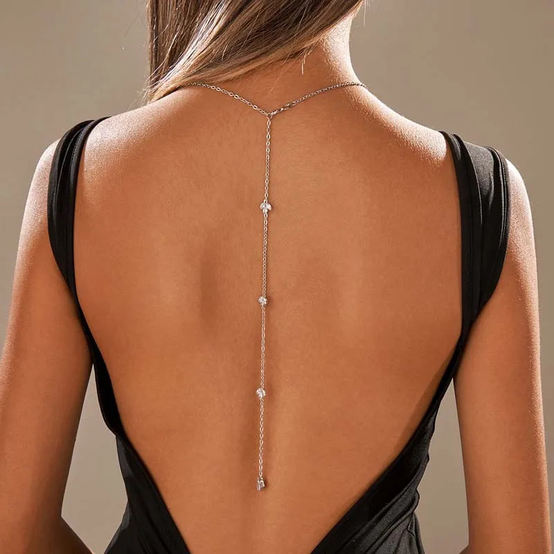 Collier de dos argenté étincelant