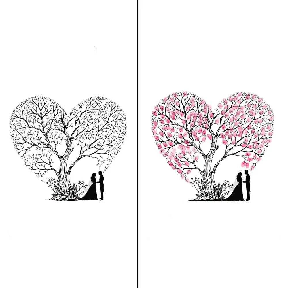 Arbre à empreinte mariage - Coeur