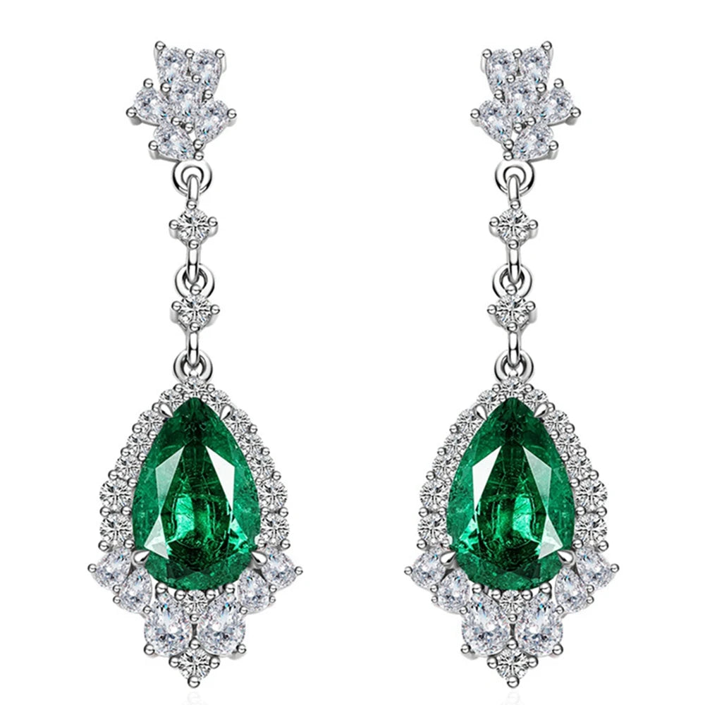 Boucle d'Oreilles Verte Mariage