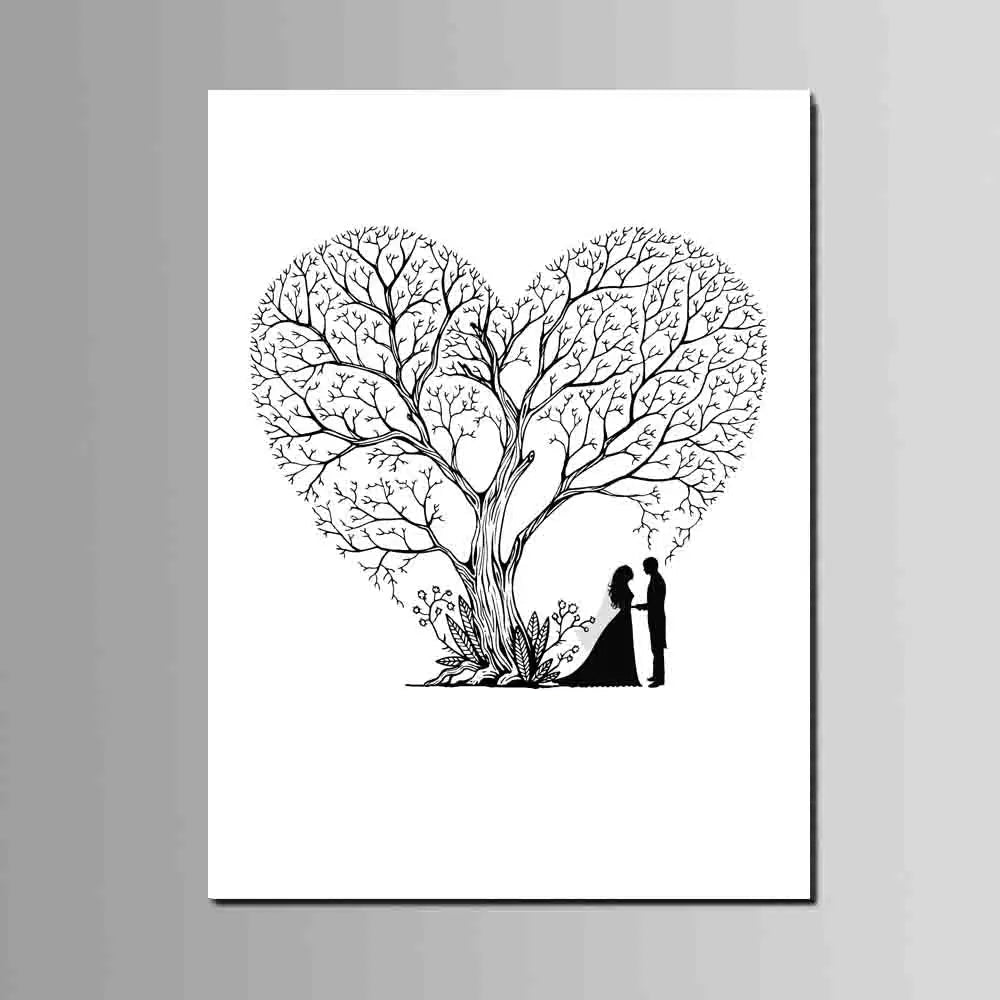 Arbre à empreinte mariage - Coeur