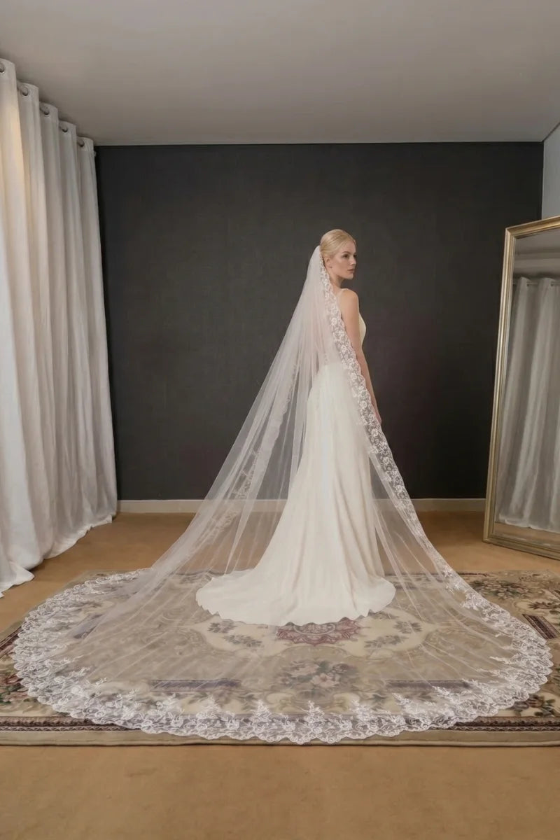 Voile de Mariage Blanc 350cm