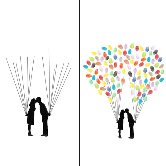 Arbre à empreinte mariage - Amour - vue 2
