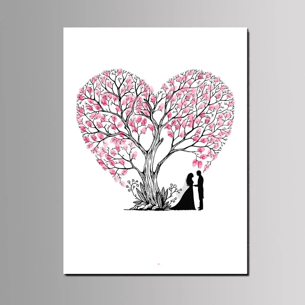 Arbre à empreinte mariage - Coeur - vue 2