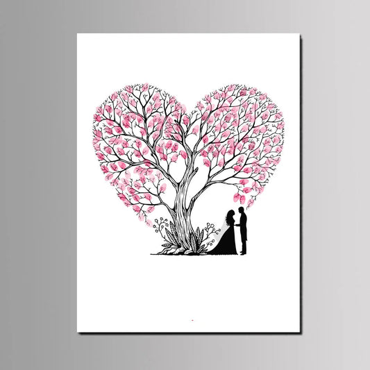 Arbre à empreinte mariage - Coeur - vue 2