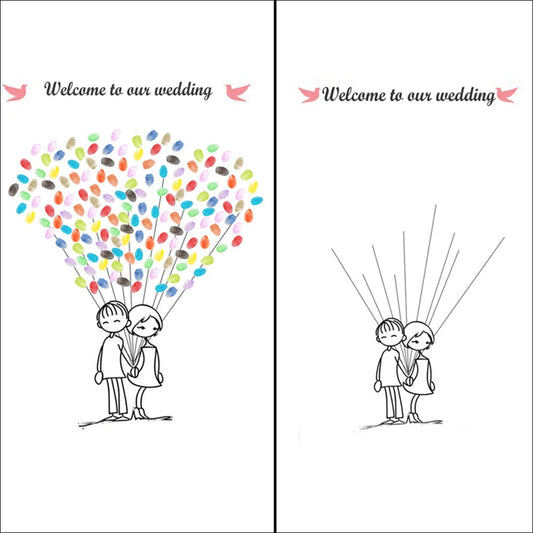 Arbre à empreinte mariage - Amoureux - vue 2