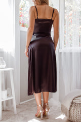 Robe Satin Midi Élégante Intemporelle