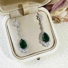 Boucle d'Oreilles Verte Mariage - vue 4