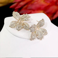 Boucle D'oreilles de Mariage Dorée - vue 4