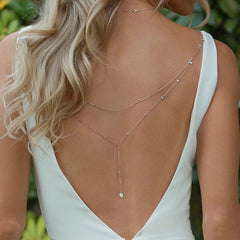 Collier de dos en zircone cubique scintillante - vue 1