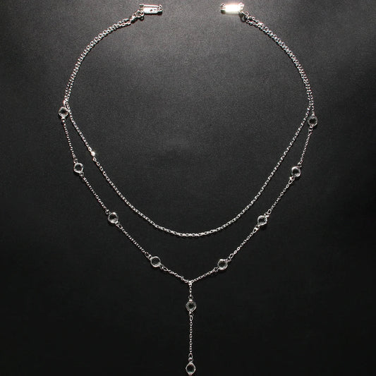 Collier de dos en zircone cubique scintillante - vue 2