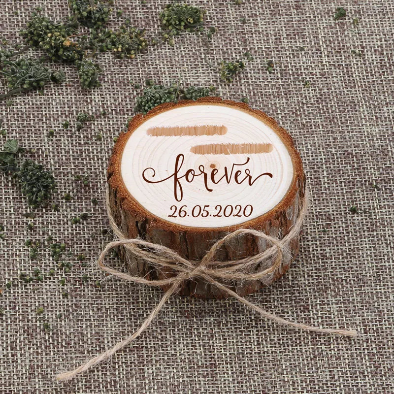 Boite à alliances en bois brut - vue 3