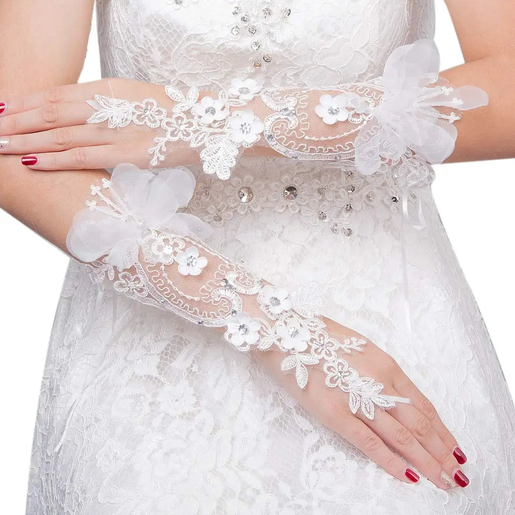 Gant de Mariage Blanc Ivoire - vue 1