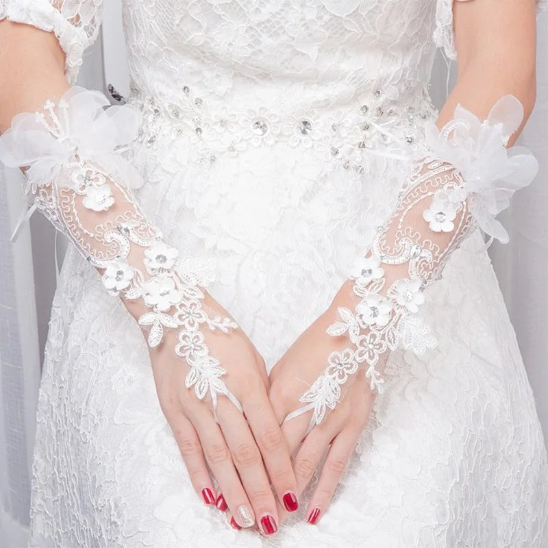 Gant de Mariage Blanc Ivoire - vue 3