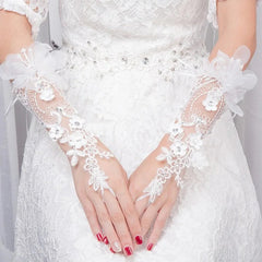 Gant de Mariage Blanc Ivoire - vue 3