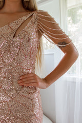 Robe De Mariée Asymétrique Dorée
