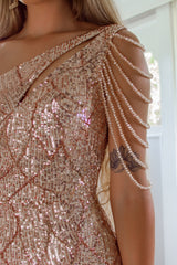 Robe De Mariée Asymétrique Dorée