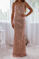 Robe De Mariée Asymétrique Dorée